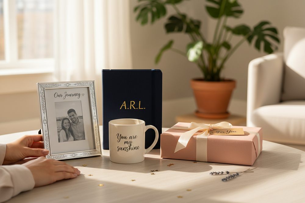 create a better image that convey --Our range of customizable gift products simplifies the process of creating thoughtful presents. Easy access to personalized gifting solutions.